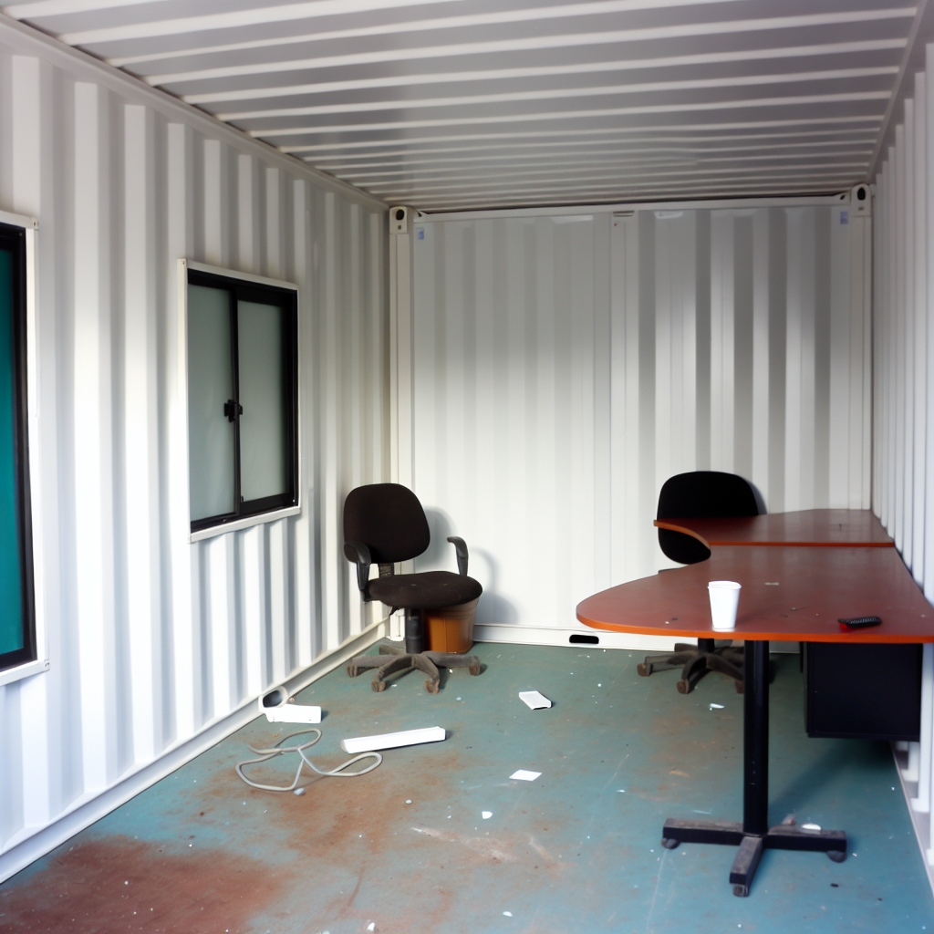 Container Văn Phòng Là Gì? Ưu Nhược Điểm Của Loại Hình Văn Phòng Container 10 Bên trong container văn phòng 20 feet đang sửa chữa