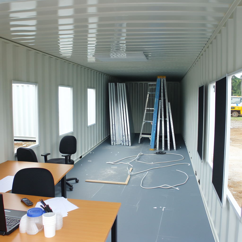 Đang Hoàn Thiện Nội Thất Container Văn Phòng 20 feet