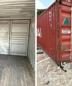 Container kho 20ft phía trong và phía ngoài.