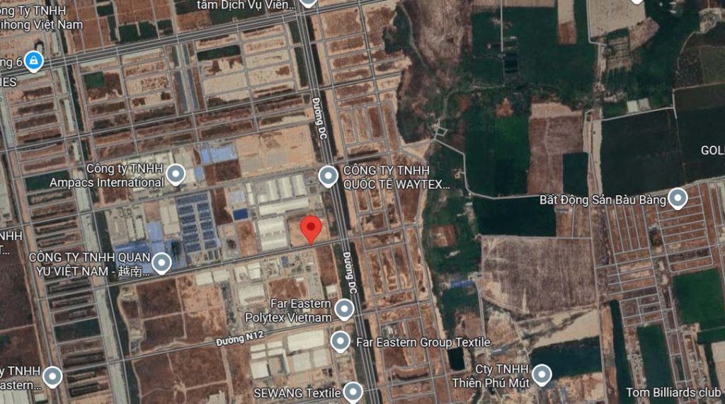 Vị trí đặt container tại Bàu Bàng