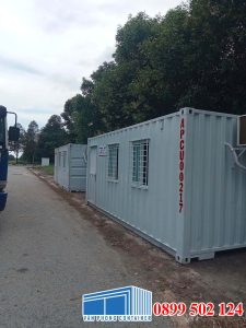 bàn giao container văn phòng 20 feet màu xám ghi