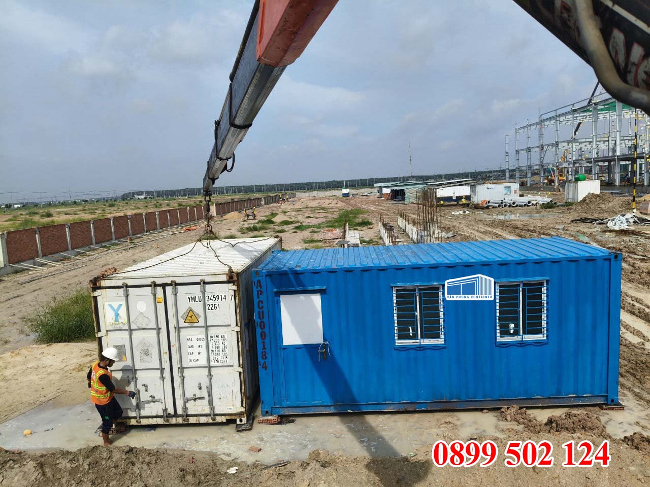 Container văn phòng 20 feet cho thuê tại công trường xây dựng