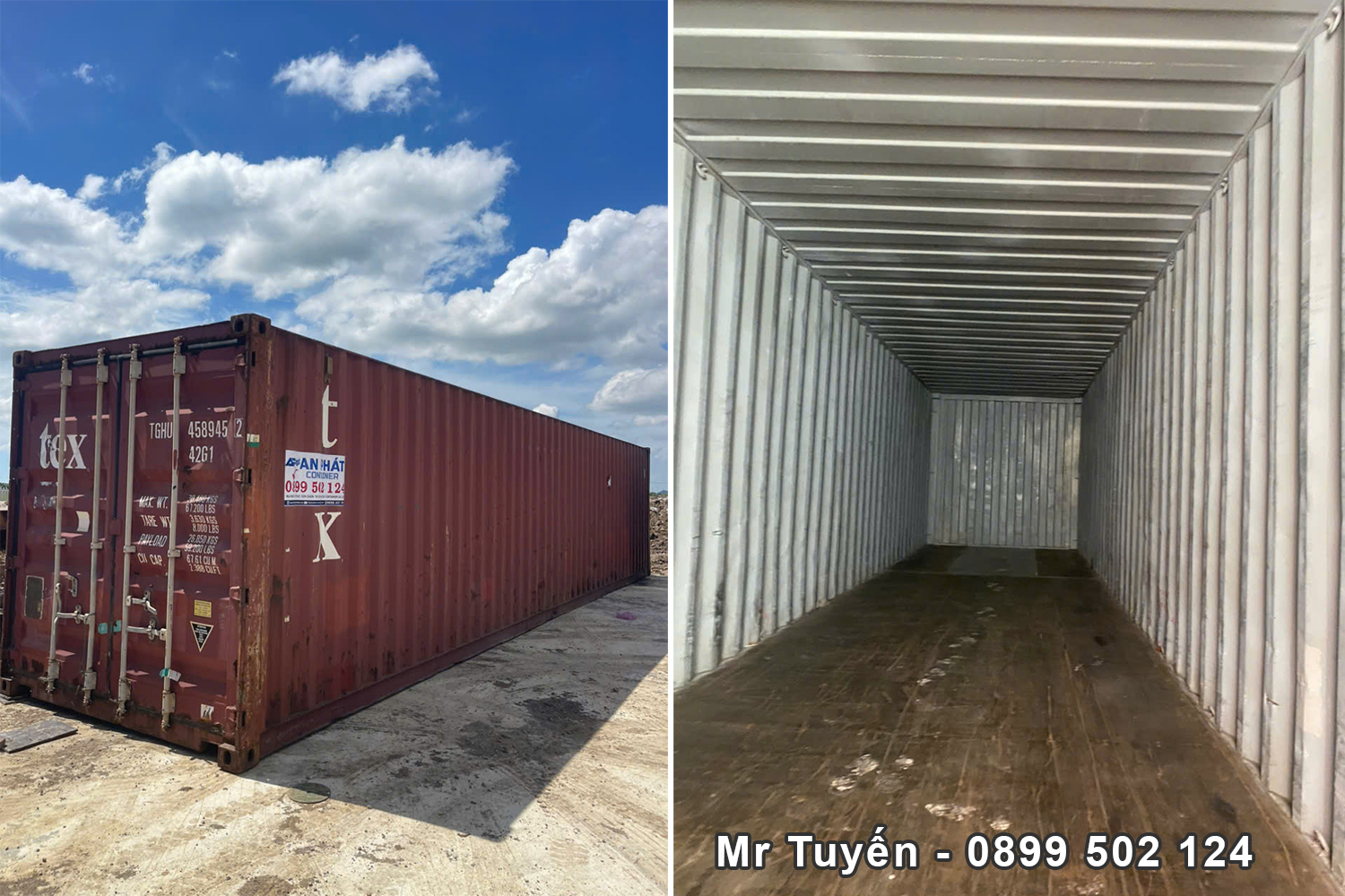 Thùng container cũ 40 feet làm kho chứa hàng
