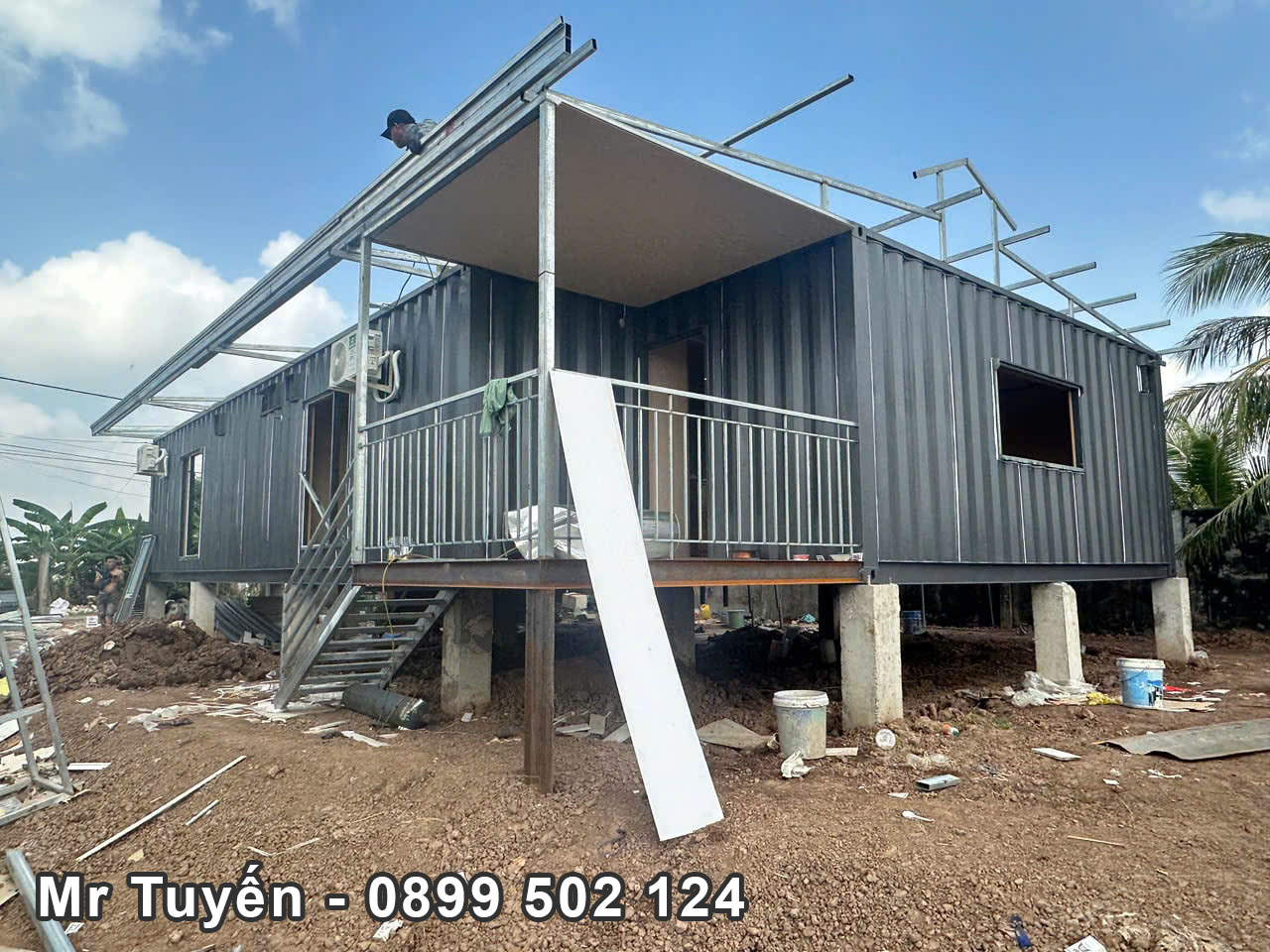 Thùng container cũ làm nhà container