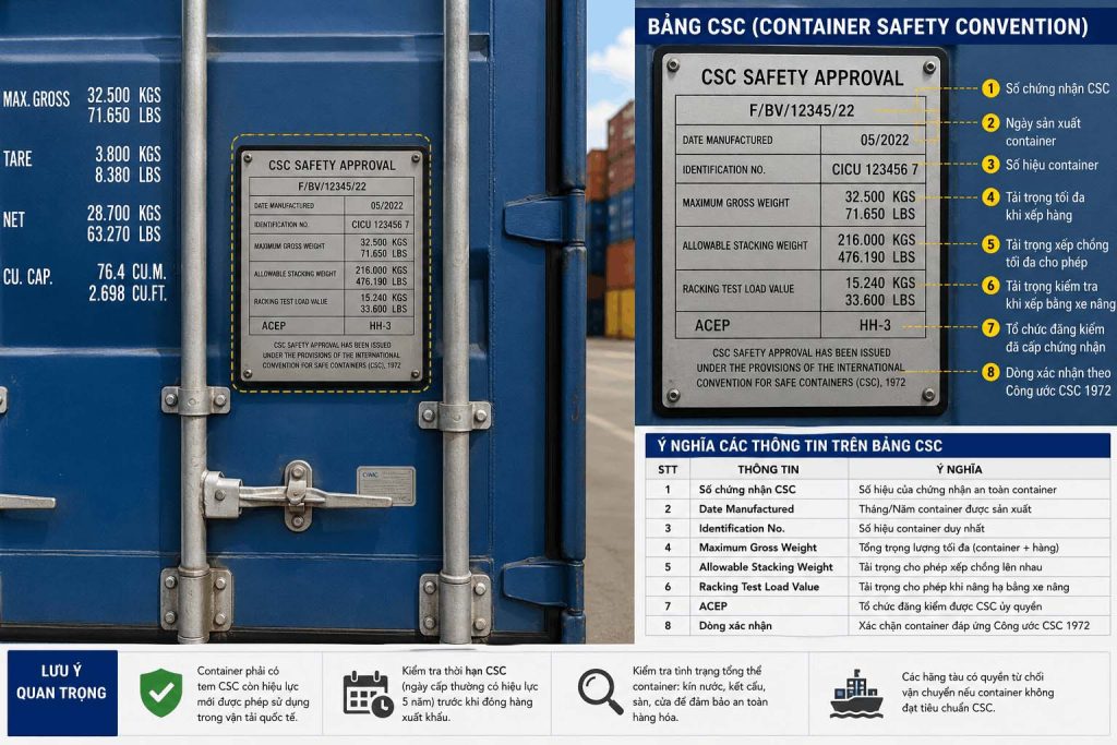 Tiêu chuẩn CSC Container xuất khẩu